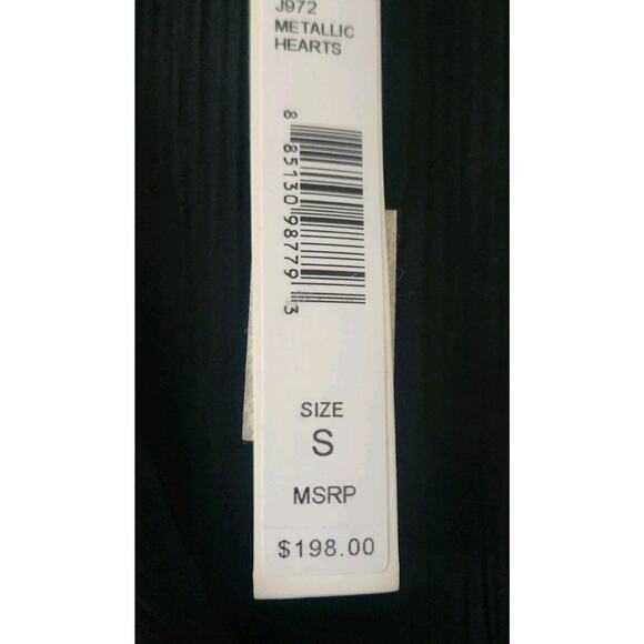 ALICE + OLIVIA Black Sheer METALLIC Bruden Heart Top Sleeveless Size Small NWT - Picture 4 of 4